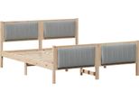 Vidaxl Struttura Letto Marrone E Grigio Chiaro 150 X 200 Cm In Legno Di Pino Massiccio