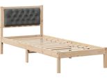 Vidaxl Struttura Letto Grigio Scuro 90 X 200 Cm In Legno Di Pino Massiccio