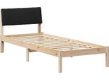 Vidaxl Struttura Letto Marrone E Nero 75 X 190 Cm In Legno Di Pino Massiccio