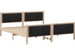 Vidaxl Struttura Letto Marrone E Nera 180 X 200 Cm In Legno Di Pino Massiccio