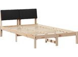 Vidaxl Struttura Letto Marrone E Nera 120 X 190 Cm In Legno Di Pino Massiccio