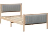 Vidaxl Struttura Letto Marrone E Grigio Chiaro 100 X 200 Cm In Legno Di Pino Massiccio