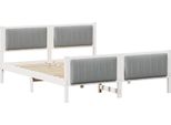 Vidaxl Struttura Letto Bianco E Grigio Chiaro 150 X 200 Cm In Legno Di Pino Massiccio