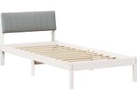 Vidaxl Struttura Letto Bianco E Grigio Chiaro 90 X 190 Cm In Legno Di Pino Massiccio