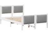 Vidaxl Struttura Letto Bianco E Grigio Chiaro 120 X 190 Cm In Legno Di Pino Massiccio
