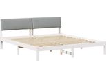 Vidaxl Struttura Letto Bianco E Grigio Chiaro 200 X 200 Cm In Legno Di Pino Massiccio