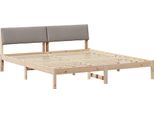 Vidaxl Struttura Letto Marrone E Tortora 200 X 200 Cm In Legno Di Pino Massiccio