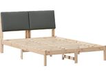 Vidaxl Struttura Letto Marrone E Grigio Scuro 140 X 190 Cm In Legno Di Pino Massiccio