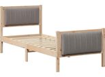Vidaxl Struttura Letto Marrone E Tortora 75 X 190 Cm In Legno Di Pino Massiccio