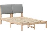 Vidaxl Struttura Letto Marrone E Grigio Chiaro 120 X 190 Cm In Legno Di Pino Massiccio