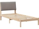 Vidaxl Struttura Letto Marrone E Tortora 90 X 200 Cm In Legno Di Pino Massiccio