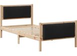 Vidaxl Struttura Letto Con Testiera Nera 100 X 200 Cm In Tessuto