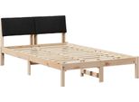 Vidaxl Struttura Letto Marrone E Nera 120 X 190 Cm In Legno Di Pino Massiccio