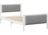 Vidaxl Struttura Letto Bianco E Grigio Chiaro 100 X 200 Cm In Legno Di Pino Massiccio