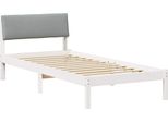 Vidaxl Struttura Letto Bianco E Grigio Chiaro 90 X 200 Cm In Legno Di Pino Massiccio
