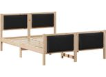 Vidaxl Struttura Letto Con Testata Nera 135 X 190 Cm In Tessuto