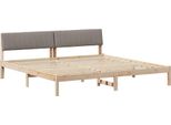 Vidaxl Struttura Letto Marrone E Tortora 150 X 200 Cm In Legno Di Pino Massiccio