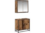 Syfax™ Set Di Mobili Per Il Bagno Con Lo Scaffale 2 Pcs Legno Vecchio
