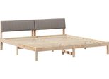 Vidaxl Struttura Letto Marrone E Tortora 160 X 200 Cm In Legno Di Pino Massiccio