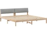 Vidaxl Struttura Letto Marrone E Grigio Chiaro 150 X 200 Cm In Legno Di Pino Massiccio