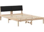 Vidaxl Struttura Letto Marrone E Nera 140 X 190 Cm In Legno Di Pino Massiccio