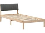 Vidaxl Struttura Letto Marrone E Grigio Scuro 90 X 200 Cm In Legno Di Pino Massiccio