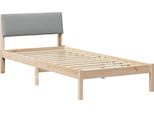 Vidaxl Struttura Letto Marrone E Grigio Chiaro 90 X 200 Cm In Legno Di Pino Massiccio