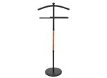 Appendiabiti - Appendiabiti Da Uomo - Appendiabiti A Piantana Con Portapantaloni - Metallo E Legno - Design Moderno - Nero Opaco