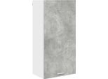 Vidaxl Armadio A Muro In Cemento Grigio E Bianco 50 X 31 X 100 Cm Materiale A Base Di Legno