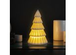 1.06 Abete Led In Porcellana Con Illuminazione Indiretta - Circa 13 Cm - Abete Illuminato Bianco (Piccolo)