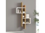 Skye Decor, Emse - Rovere Zaffiro, Bianco, Mensola A Muro, Rovere Zaffiro, 100 % Pannello Di Legno Rivestito Di Melamina, 53,8 X 19,6 X 108 Cm