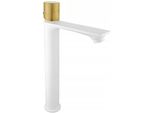 Mexen Royo One Miscelatore Lavabo Alto, Bianco/Oro - 72211-25