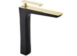 Mexen Indus Miscelatore Lavabo Alto, Nero/Oro - 744610-75