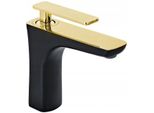 Mexen Indus Rubinetto Lavabo, Nero/Oro - 744600-75