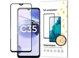 Wozinsky Super Resistente Piena Colla Vetro Temperato Per Schermo Intero Con Telaio Caso Amichevole Realme C35 Nero