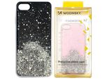 Cover Lucida Con Glitter Per Samsung Galaxy S21+ 5G Star Glitter Nero