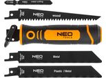 Neo Tools Manico Per Sega Con 4 Lame Per Sega Alternativa - Lama Per Sega Alternativa Per Legno, Metallo In Legno, Metallo