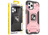 Wozinsky Anello Armatura Custodia Iphone 14 Pro Custodia Blindata Supporto Magnetico Anello Oro Rosa