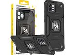 Wozinsky Anello Armatura Custodia Samsung Galaxy A03 Custodia Blindata Anello Supporto Magnetico Nero