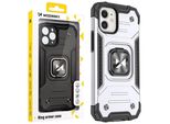 Wozinsky Anello Armatura Custodia Iphone 14 Custodia Blindata Supporto Magnetico Anello Argento