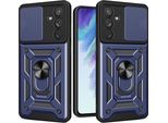 Custodia Hybrid Armor Camshield Per Samsung Galaxy S24+ Blindata Con Copertura Della Fotocamera - Blu