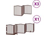 Vidaxl Cancelletto Per Cani A 15 Pezzi Con Porta Pieghevole Marrone 750 Cm Legno Di Pioppo