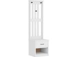 Vidaxl Appendiabiti Sandnes Bianco 45X40X159,5 Cm In Legno Di Pino Massiccio