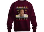 Babbo Natale - Pullover Unisex Con Maglione Natalizio, Borgogna, 3XL