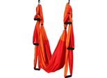 Set Di Amache Da Yoga Per L'altalena Yoga A Soffitto Amaca Aerea Di Stoffa Per Il Fitness Yoga Antigravità (Arancione + Rosso)