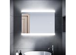 Sonni Specchio Da Bagno Con Illuminazione A Led E Interruttore A Sfioramento A Risparmio Energetico Antiappannamento IP44 Con Pannello Smerigliato Specchio Da Parete 80 X 60 Cm
