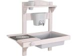 Cucina Appesa Per Bambini Roba - Cucina Funzionale Da Esterno Con Distributore D'acqua E Accessori - In Legno - Verniciato Grigio