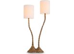 Casa Padrino Lampada Da Tavolo Ottone Vintage / Bianco 41,5 X 17,5 X H. 63 Cm - Lampade Da Tavolo - Qualità Lusso