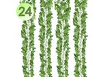 Jiubiaz Edera Artificiale Ghirlanda 24 Pezzi Edera Appeso Ghirlanda Piante Artificiali 2.4M Edera Artificiale 80 Foglie Ghirlanda Con 50 Fascette Verdi Per Camera Ufficio Cucina Giardino Festa Decorazione Murale