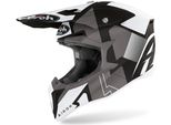 Casco Motocross Airoh Wraap Raze, Nero Opaco/Bianco, Xs (53/54)